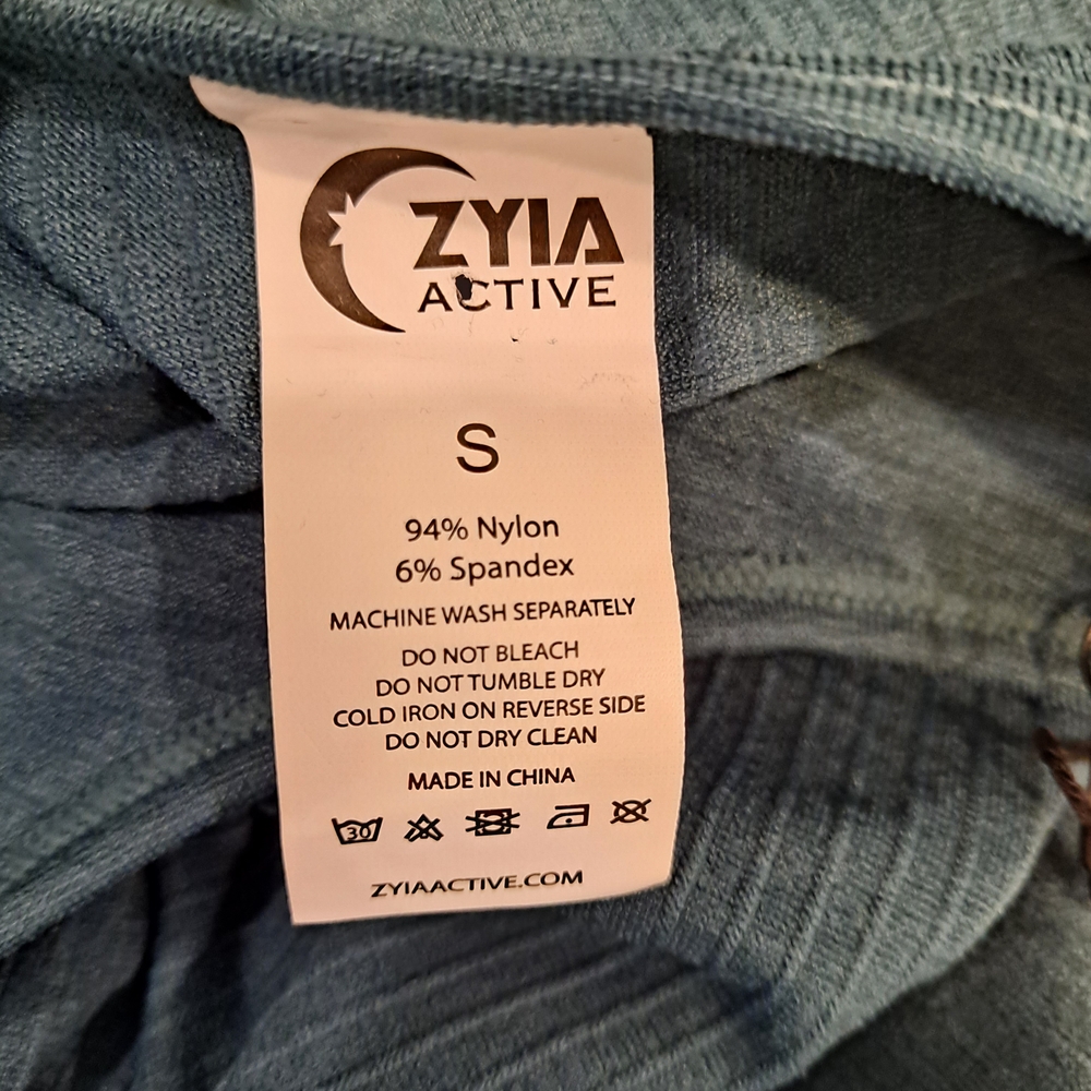 Zyia Active Teal Green Moss Ribbed Tank Top - Picture 6 of 6